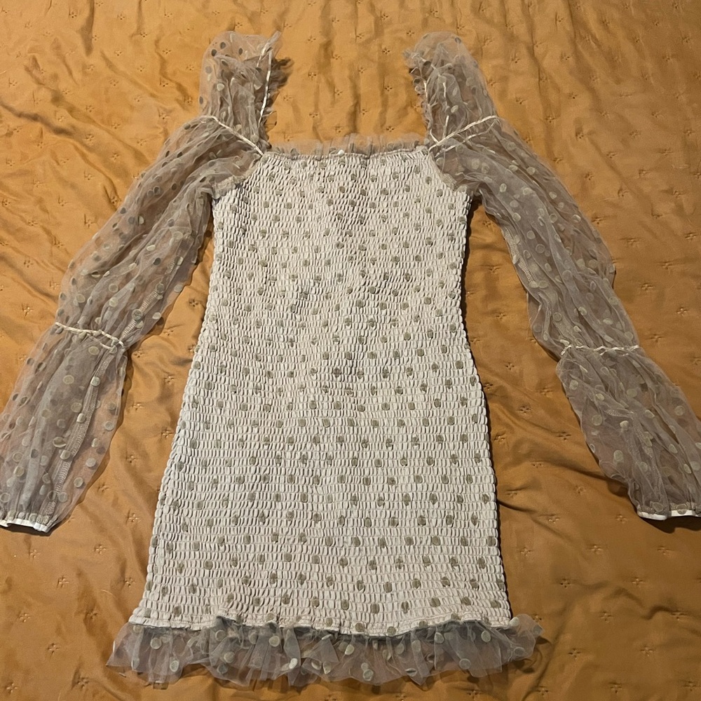 Brown polka dot dress